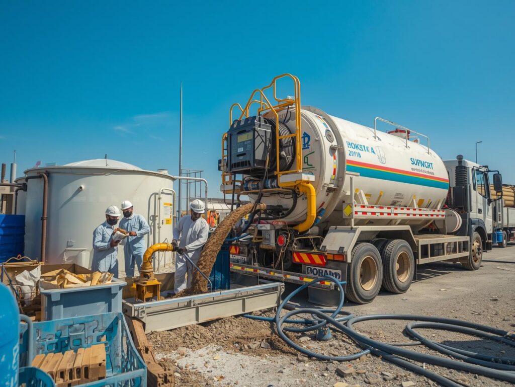Septic tank cleaning service near me in Dubai using vacuum tanker.