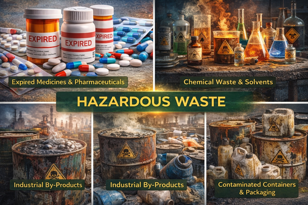 infographic image explain types of hazardous waste disposal near me